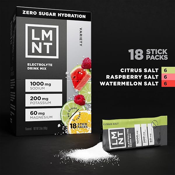 LMNT ZERO SUGAR ELECTROLYTES – VARIETY PACK BUNDLE | DRINK MIX | 18-COUNT
