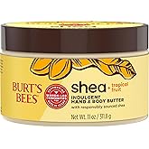Burt's Bees Shea + Tropical Fruit Indulgent Hand and Body Butter, Non-Greasy, Antioxidant Rich for Glowing Skin, Non-Irritating, Natural Origin Skin Care, 11 oz.