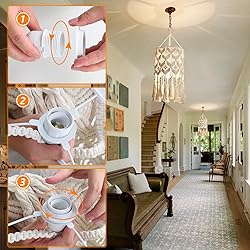 Bioaqua Boho Hanging Lamp Shade,Macrame Pendant