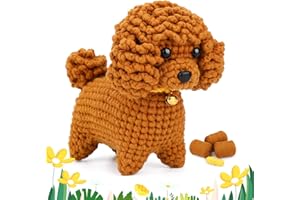 Hssugi Crochet Kit for Beginners, Crochet Animal Kit Dog, Complete Crochet Starter Kits for Adults with Easy Yarn Step-by-Step Video Tutorials Crochet Hook for Women Birthday Present