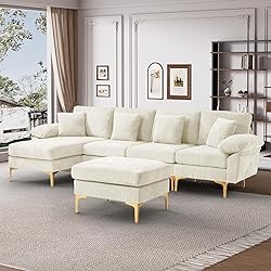 Wrofly U-Shaped Sectional Sofa Couch, 114" Comfy