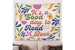 MNASAIOO It's A Good Day to Read A Book Classroom Wall Tapestry Hanging, Floral Trendy Reading Tapestries Wall Decor Gifts for Women Kids Book Lovers School Library Reading Nook Corner Home Dorm 50x60