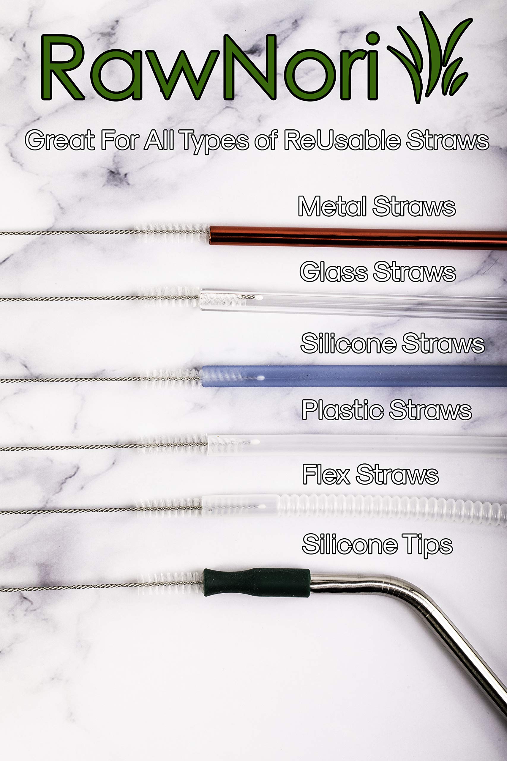 2 Drinking Straw Cleaning Brush Long - Bristle Cleaner for Stainless Steel Drink Straws Heavy Duty Brushes for Washing Glass Silicone Metal Straws Tea Pot Spout Mini Micro Bottle