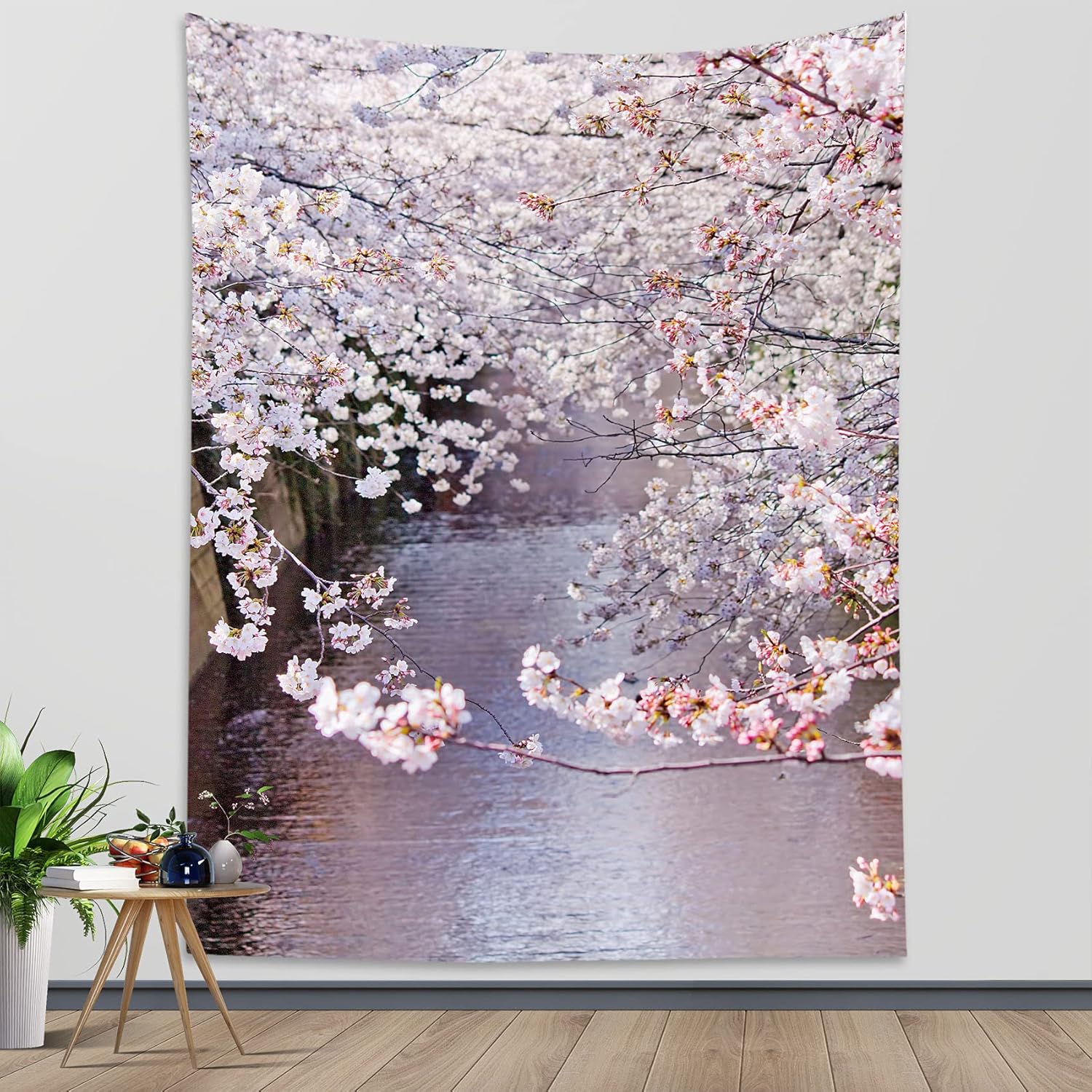 Amazon Co Jp Lb 桜の花 春 タペストリー 花柄 自然風景 おしゃれ壁掛け 綺麗な装飾布 インテリア モダン 多機能 壁や窓の飾り 布ポスター お店 個性ギフト 新居祝い 布製 100ｘ150cm Generic