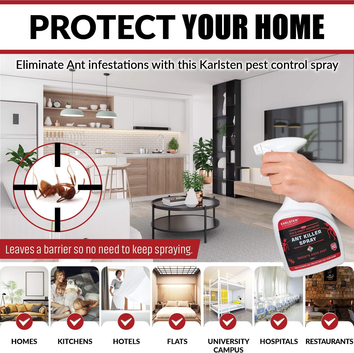 Karlsten Dual Bug Ant Killer Super Strength Cypermethrin Ant killer Spray - Image 4