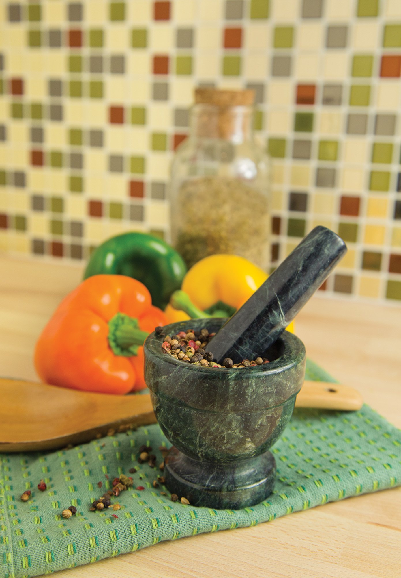 Fox Run Marble Mortar and Pestle, 3-inch, Green by Fox Run