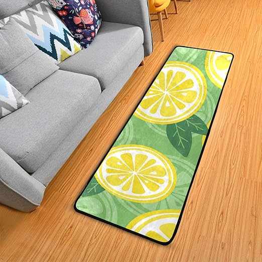 Alfombra de cocina antideslizante con diseño de limones de frutas (2