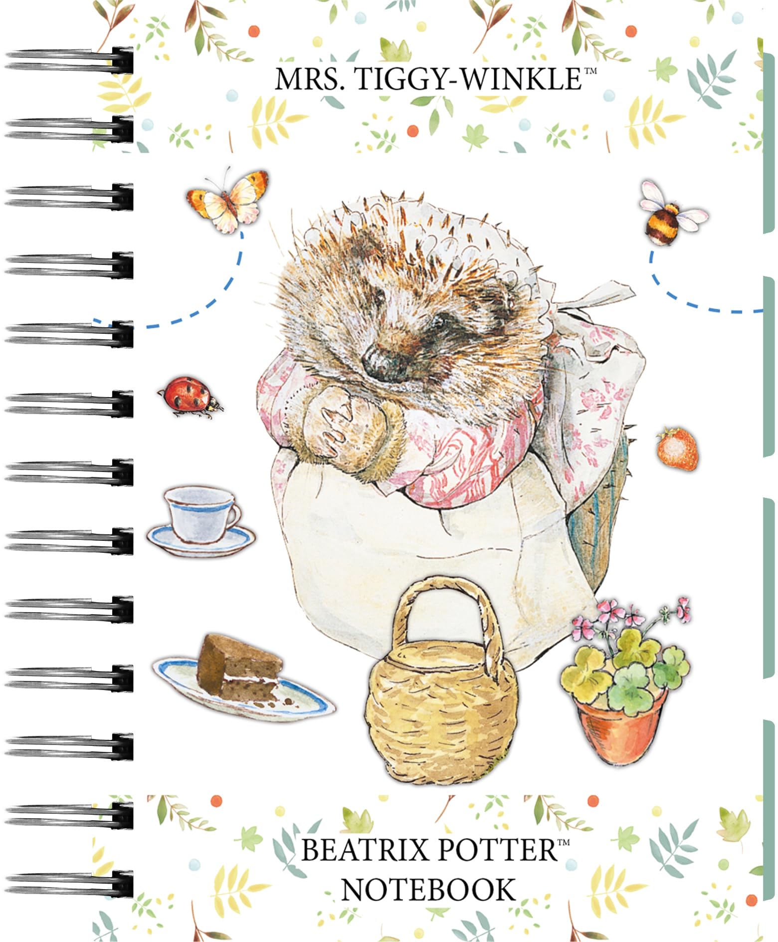 Robert Frederick Beatrix Potter A5 Tabbed Wiro Hardback Notebook (Mrs Tiggy-Winkle)