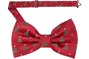 KOOELLE Christmas Bow Tie For Men - Red and Green Holiday BowTie, Christmas Snowflake BowTies