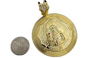 MAXBLING81 HIP HOP JEWELRY ICED GOLD SILVER PLATED LARGE SANTA BARBARA FASHION MEDAL CHARM PENDANT