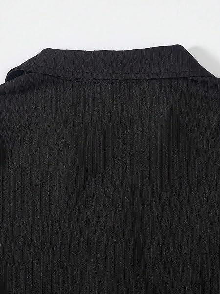 COZYEASE GIRLS’ FLARE LEG ONE PIECE JUMPSUIT LONG SLEEVE RIBBED KNIT ZIP UP COLLAR V NECK ROMPER JUMPSUIT FALL OUTFITS BLACK 12-13Y-CEHGJ20240925