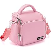 CADeN Compact Camera Shoulder Crossbody Bag Case Compatible for Nikon, Canon, Sony SLR/DSLR Mirrorless Cameras and Lenses Waterproof(1.0 S, Pink)