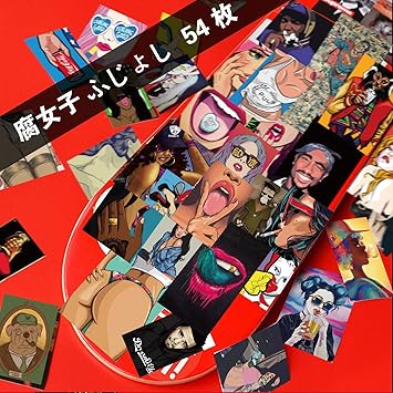 Amazon Zheye 54枚防水紙ステッカー シール ストリートオシャレデコレーション アニメステッカー 防水シール トラベルステッカー スーツケース 車 携帯など自転車 車 54枚 Zheye スポーツ アウトドア