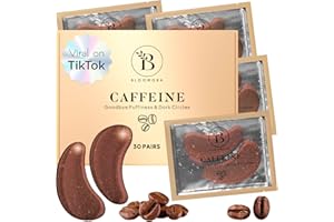 BLOOMORA Caffeine Under Eye Patches(30 Pairs) Under Eye Patches for Dark Circles, Puffy Eyes - Caffeine