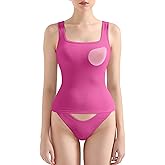 SUUKSESS Women Cotton Rib Squre Neck Tops Sleeveless Summer Padded Basic Tank Top