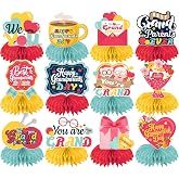 Grandparents Day Decorations Honeycomb Centerpieces, 12Pcs Grandma and Grandpa Party Decorations for Table, 3D Happy Grandparents Day Decorations Honeycomb Centerppieces for Home Office