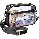 NZYDGXSY Clear Bag, Clear Purse for Stadium Events, with Removeble Strap, Stadium Crossbody Bag for Sporting Work Festival and Concert(Furvous)