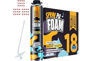 Y'ALLCANDIY Spray Foam Insulation Kit (18 Pack - 32 oz) – Closed Cell DIY Solution for Thermal & Acoustic Protection – Insulating Foam Seals Cracks & Openings – Gun is Not Included