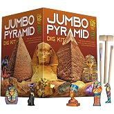 Piano Potato Pyramid Dig Kit, 12 Ancient Egypt Treasures &amp; Mummy, STEM 6+ | Jumbo Excavation Kits, 12 Egyptian Toys, 3 Digging Tools, Guide Booklet, Excavate Sphinx &amp; Pharaoh, Birthday Gift for Kids