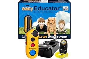 E-Collar Educator EZ-900-1/2 Mile Remote Waterproof Dog Trainer - Static, Vibration and Sound Stimulation Collar with PetsTEK Dog Training Clicker