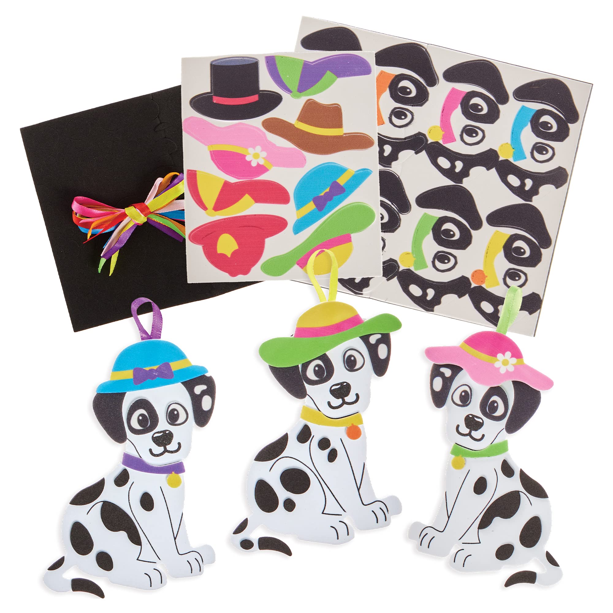 Baker Ross FX691 Dalmatian Mix and Match Decoration Kits - Pack of 8, Kids Foam Arts and Craft Kits