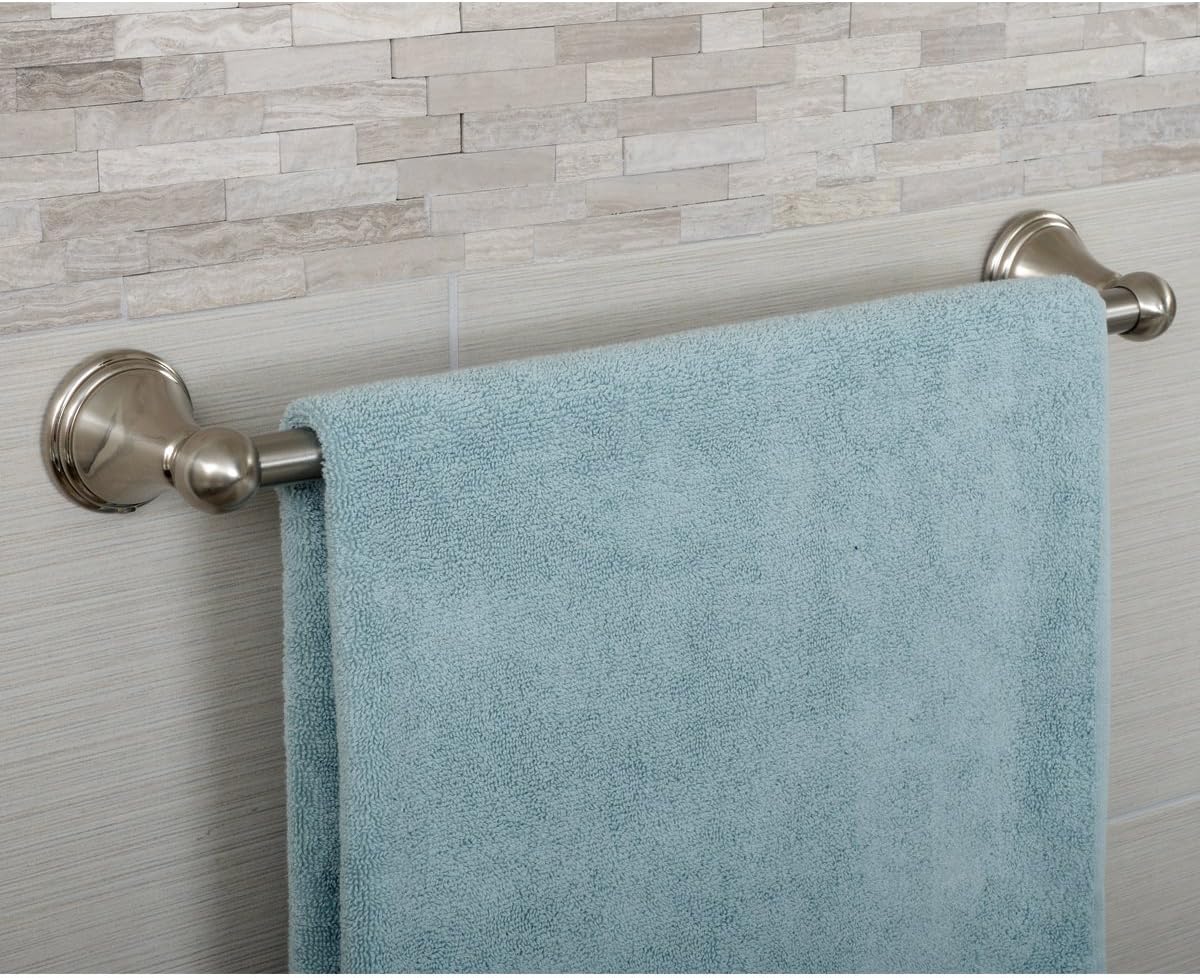  Basics Modern Bathroom Towel Bar Rack, Satin Nickel, 18 Inch - - 