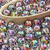 BERMRO 16mm Acrylic Beads 20pcs Butterfly Focal Spacer Bead Dark Style Chunk Bubblegum Beads for DIY Crafting Necklace Bracelet Jewelry Making Keychain (Black Butterfly)