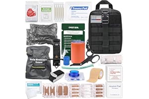 HIDROPONY IFAK Trauma Kit with Tourniquet, 6-Inch Israeli Bandage, Splint, Tactical First Aid Kit for Car, Camping, Hiking and Travel with Molle Bag