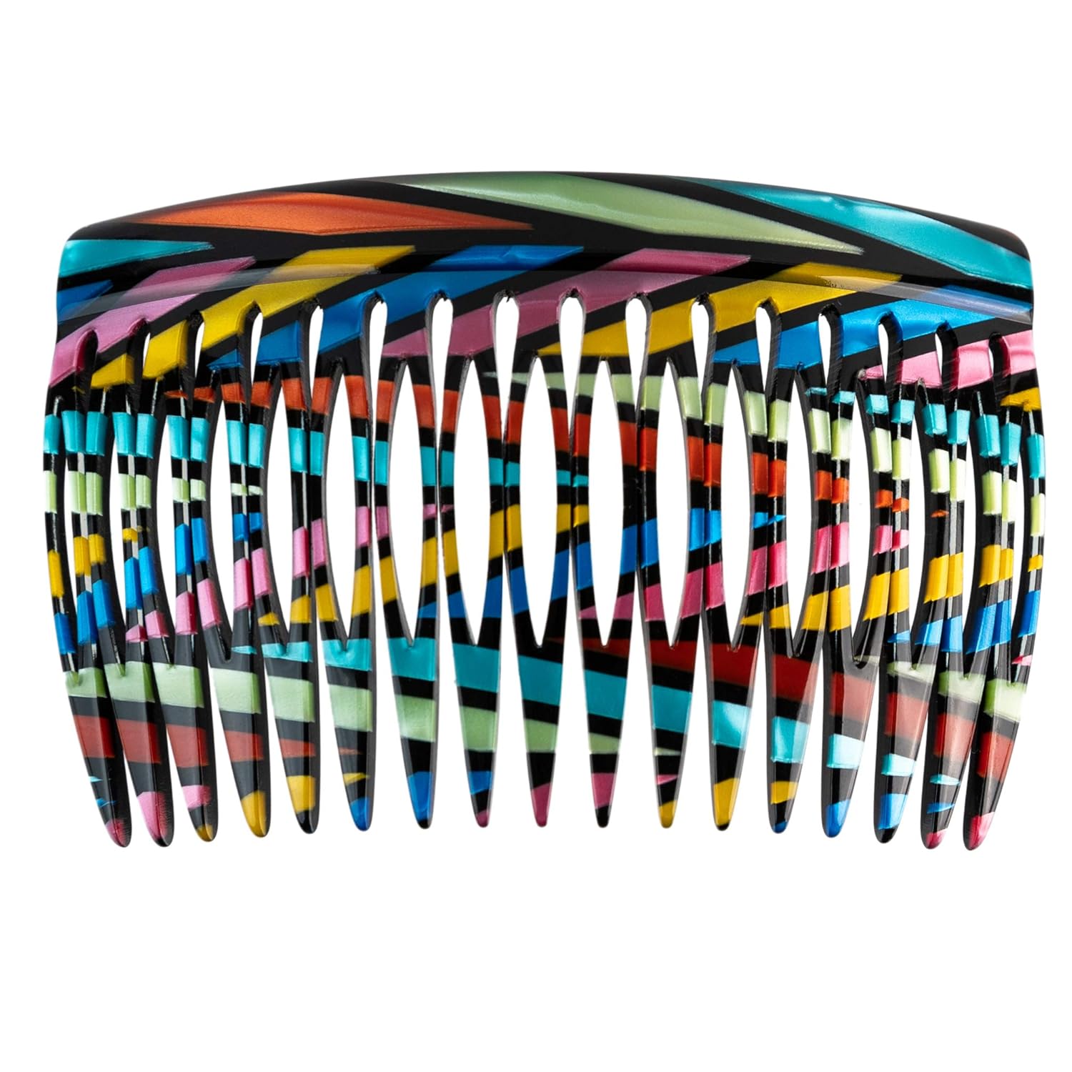 Charles J. Wahba Side Comb (Paired) - 17 Teeth (Mock Tortoise Color) Handmade in France : Decorative Hair Combs : Beauty