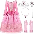 ReliBeauty Girls Princess Dress up Costume with Accessories, 8-10, Pink