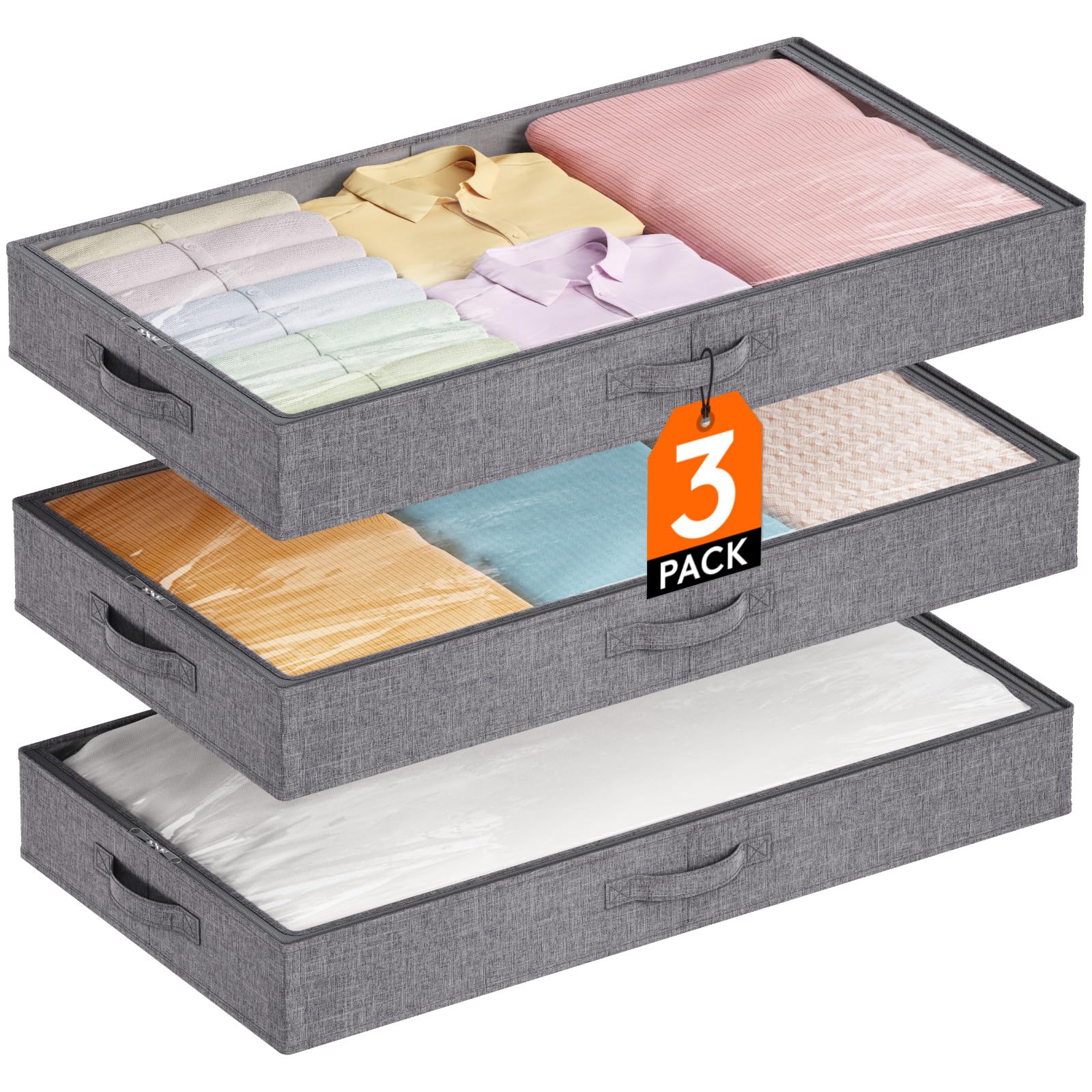 Lifewit Under Bed Storage Containers, 4.3 Inches