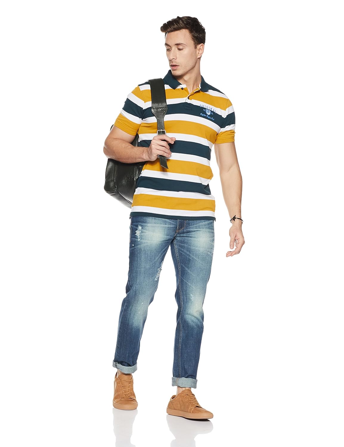 peter england men's plain slim fit polo