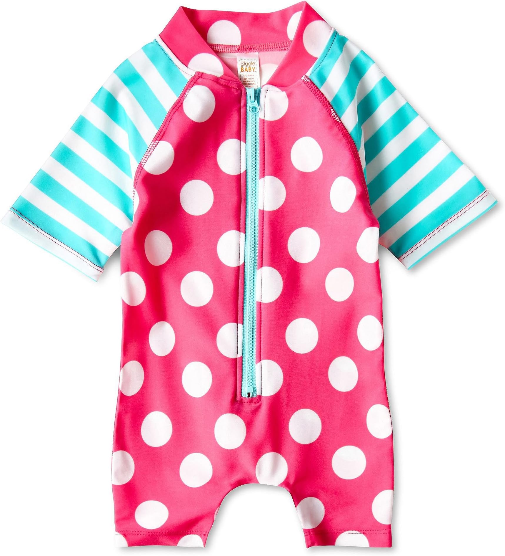 Giggle Baby Polka-Dot Rashguard Surf-Style 1-pc. Girls Swimsuit