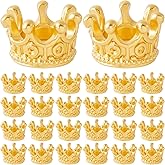 Incinkod Crown Charms, 3D Alloy Mini Crowns for Crafts, Vintage Crown Beads, DIY Crowns Charm Supplies