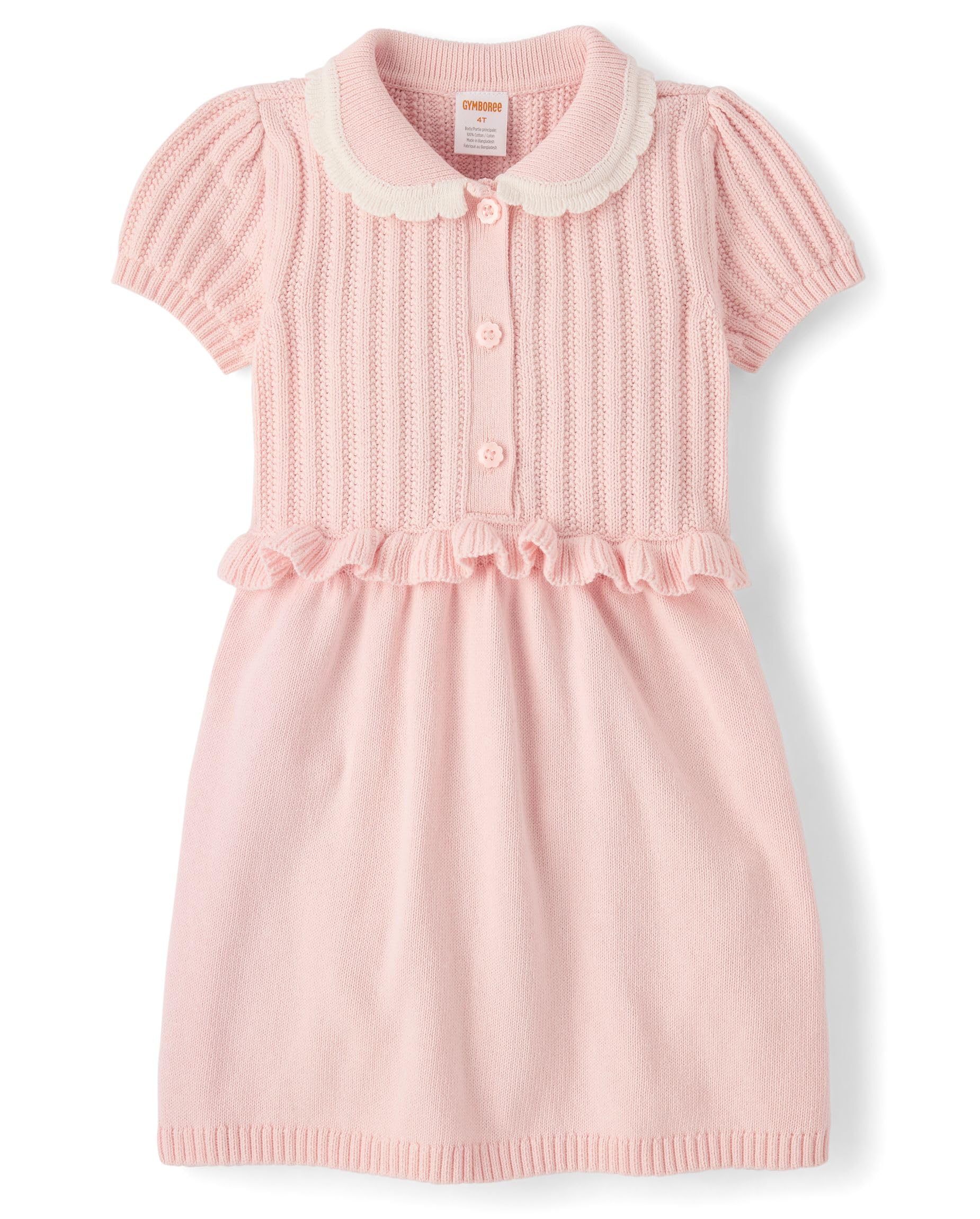 Gymboree,Girls,and Toddler Short Sleeve Sweater Dresses,Enchanted Pink,12 Image