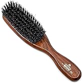 Kent LR6 Finest Dark Wood Styling Hair Brushes for Women - Natural Black Boar Bristle Hairbrush for Medium to Thick Hair of All Lengths - Dry Brush for Styling, Straightening, and Stimulating Oils