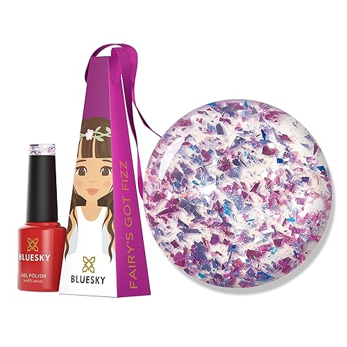 Bluesky Christmas Exclusive Gel Nail Polish Bauble 5ml, Fairy's Got Fizz, Pink Glitter Soak-Off Gel Polish for 21 Day Manicure, Professional, Salon& Home Use, Requires Curing Under UV/LED Lamp