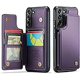 Vinich for Samsung Galaxy S22 Plus Wallet Case with Card Holder, RFID Blocking Credit Slots Kickstand Shockproof Phone Cover Fit for Galaxy S22 Plus 6.6" Purple