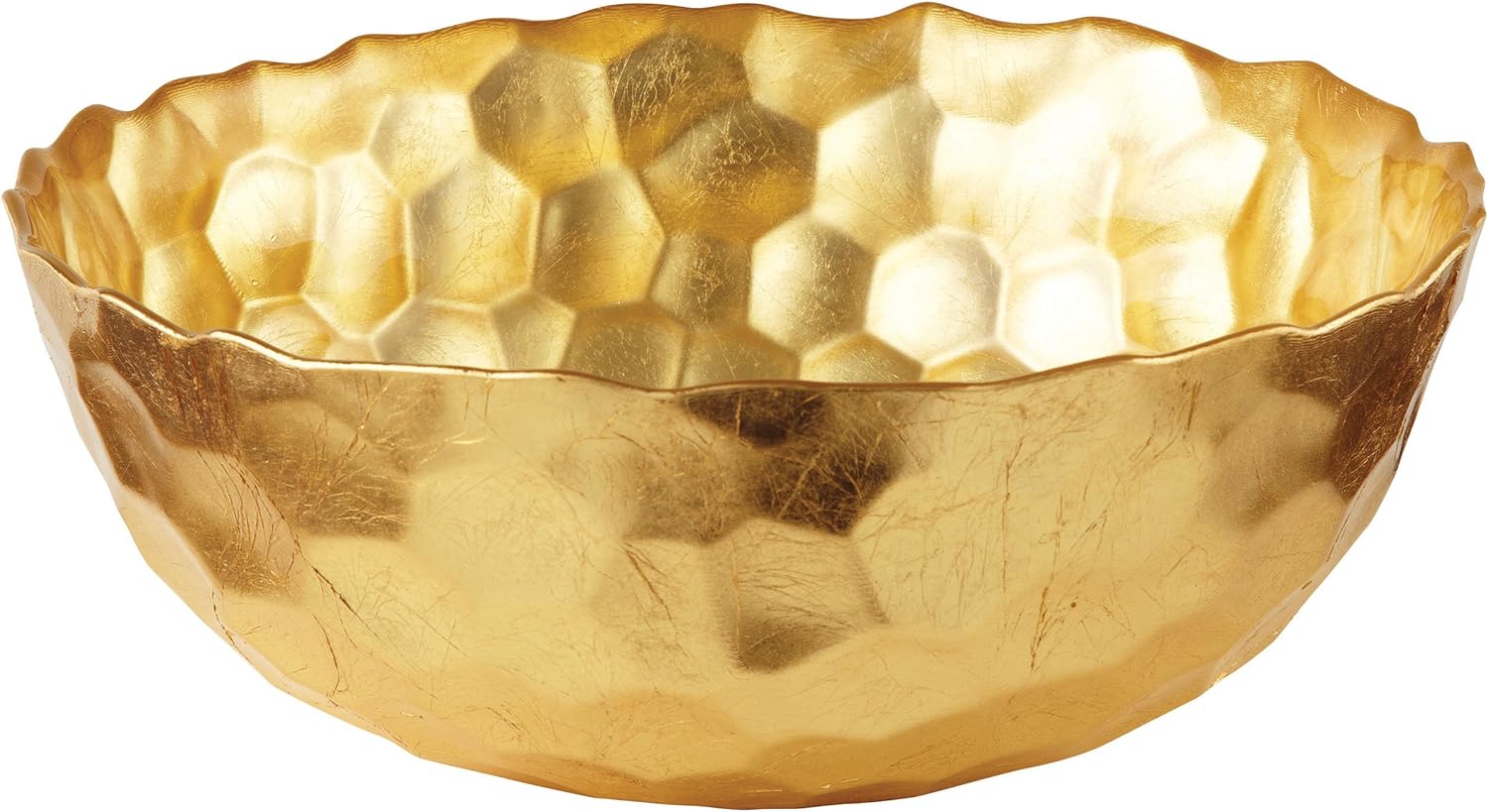 Elegance Odessa Gold Glass Bowl, 9.5Inch Serving Bowls