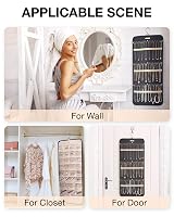 bagsmart Dual-Sided Jewelry Organizer Hanging 32 Pockets with 3 Wave Hooks view 6