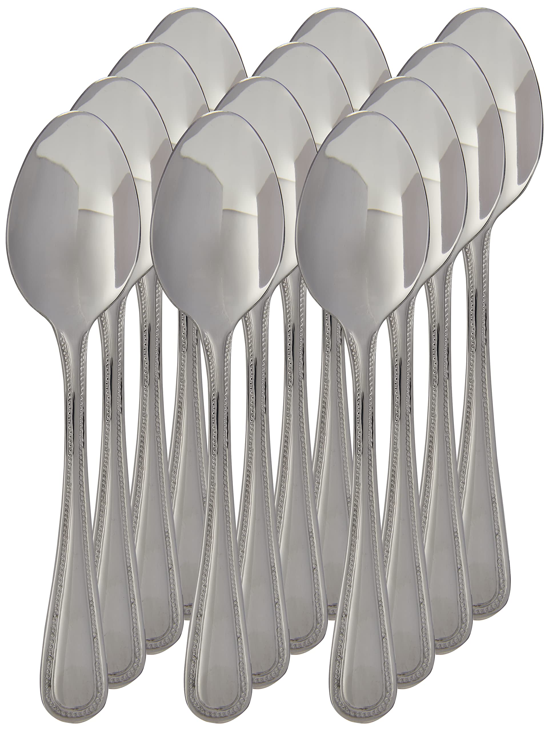 Bead Cutlery Tea Spoons - Pack of 12 | Stainless Steel Tea Spoons, Genware Bead Cutlery
