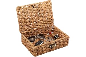 Decorative Box with Lid Treated Gourd Grass Storage Basket Treated Gourd Grass Woven Decorative Box for Shelf Coffee Table Co