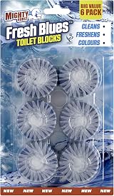airpure Mighty Burst Fresh Blue Toilet Blocks 6 Pack FBTB724