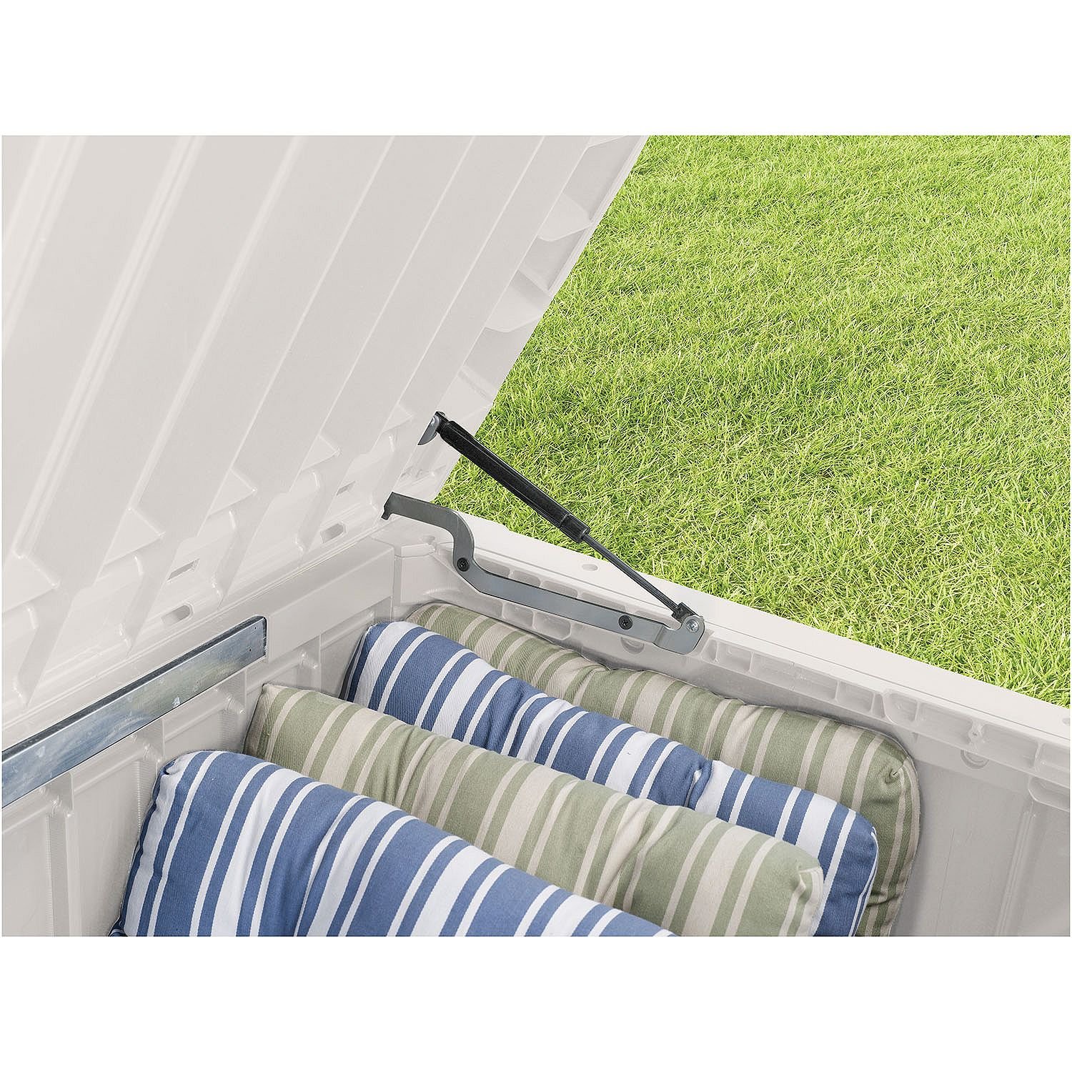 Keter Rockwood Plastic Deck Storage Container Box Outdoor Patio