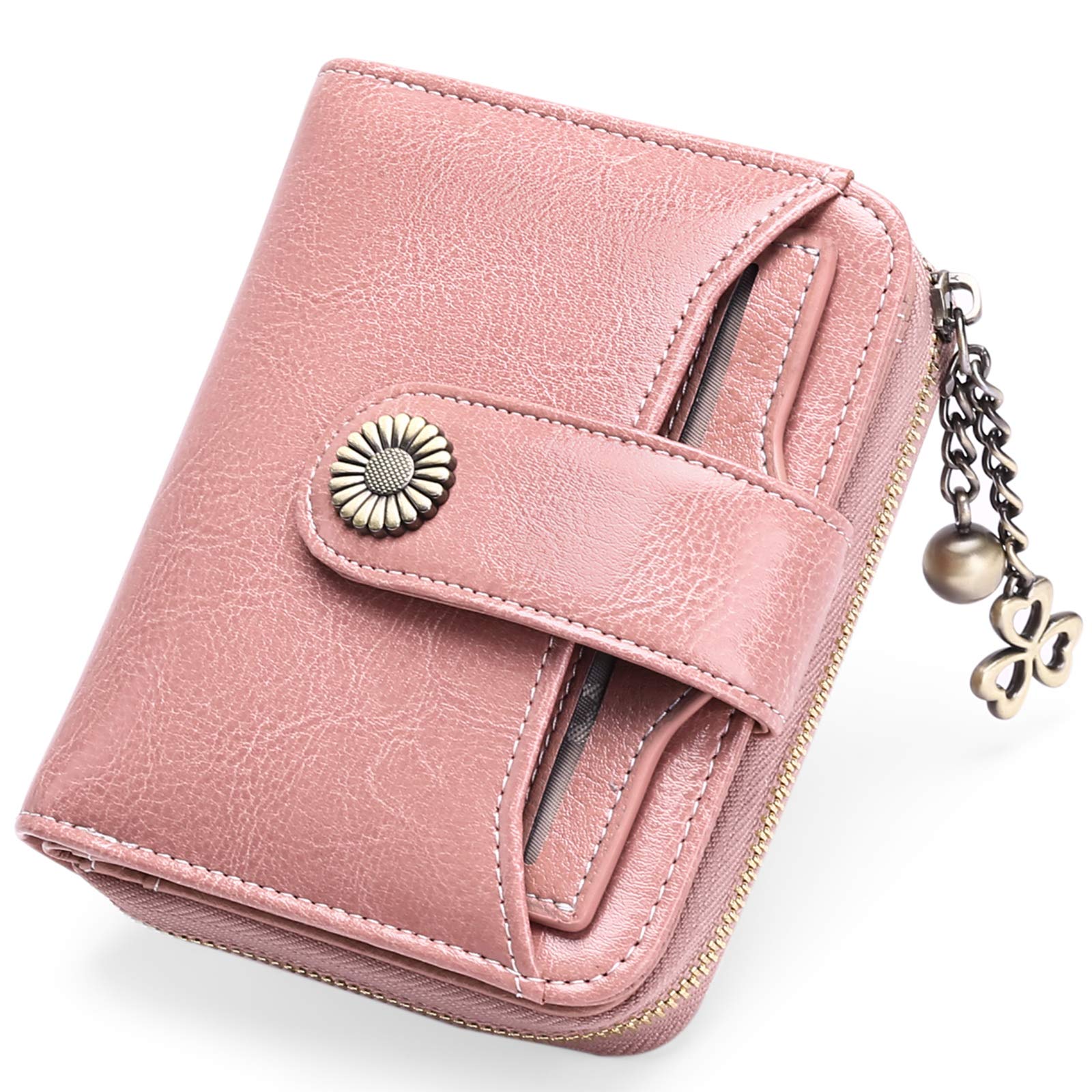 SENDEFN Purses for Women Genuine Leather Small Bifold Compact Womens Wallet with RFID Protection