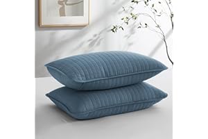 Southshore Fine Living, Inc. Pillow Shams King Size Set of 2, 20x36 Inch Decorative Blue Pillow Covers for King Size Pillows, Luxury Quilted Sham Covers to Complement Quilt Bedding Set, Coronet Blue