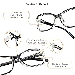 LifeArt 5 Pairs Reading Glasses, Blue Light