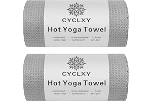 CYCLXY 2 Pack Hot Yoga Towels,Yoga Towels for Hot Yoga Non Slip,Microfiber Super-Absorbent Yoga Mats Towel, Pilates,Bikram,Yoga Gear, Lint Free Long Bath Towels,Waffle Bath Towels for Bathroom