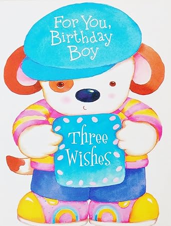 Amazon Com For Boy Happy 3rd Birthday Greeting Card W Puppy