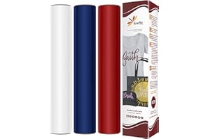 Firefly Craft America Heat Transfer Vinyl Bundle for Shirts - HTV Vinyl Bundle - Iron On Vinyl for Cricut and Silhouette Transfers - Iron on Vinyl Sheets - 3 Sheets per Pack (12" x 20" Each)